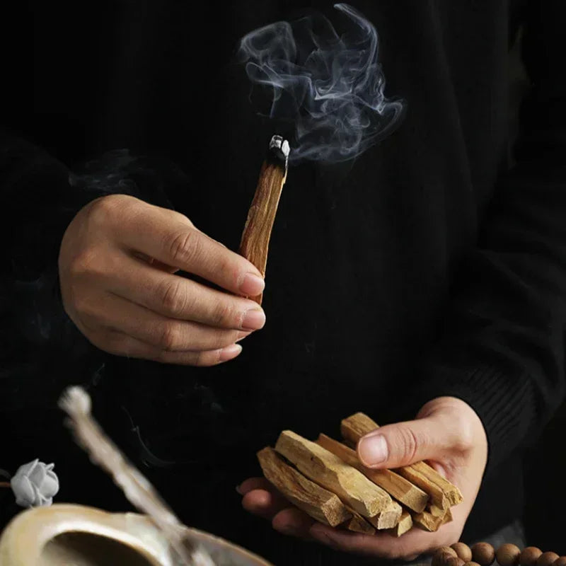 Varitas de Incienso de Palo Santo Natural - Aromaterapia para Relajar la Mente, Mejorar el Sueño y Meditar en Yoga