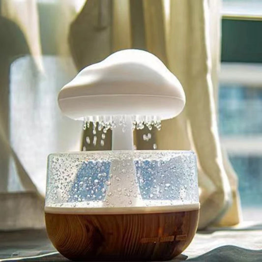 Humidificador Xiaomi con Diseño de Nube de Lluvia - Lámpara de Ambiente con Gotas de Lluvia, Luz Nocturna y Difusor de Aceites Esenciales