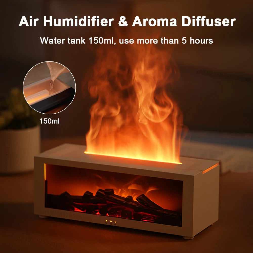 Difusor de Aromaterapia con Aceites Esenciales - Humidificador de Llama USB para Hogar y Dormitorio